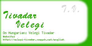 tivadar velegi business card